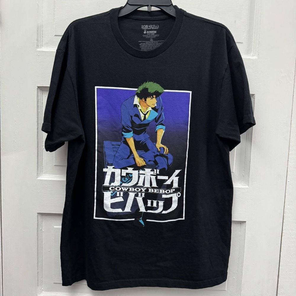Anime Graphic T Shirt Cowboy Bebop Spike Spiegel Men’s L Black